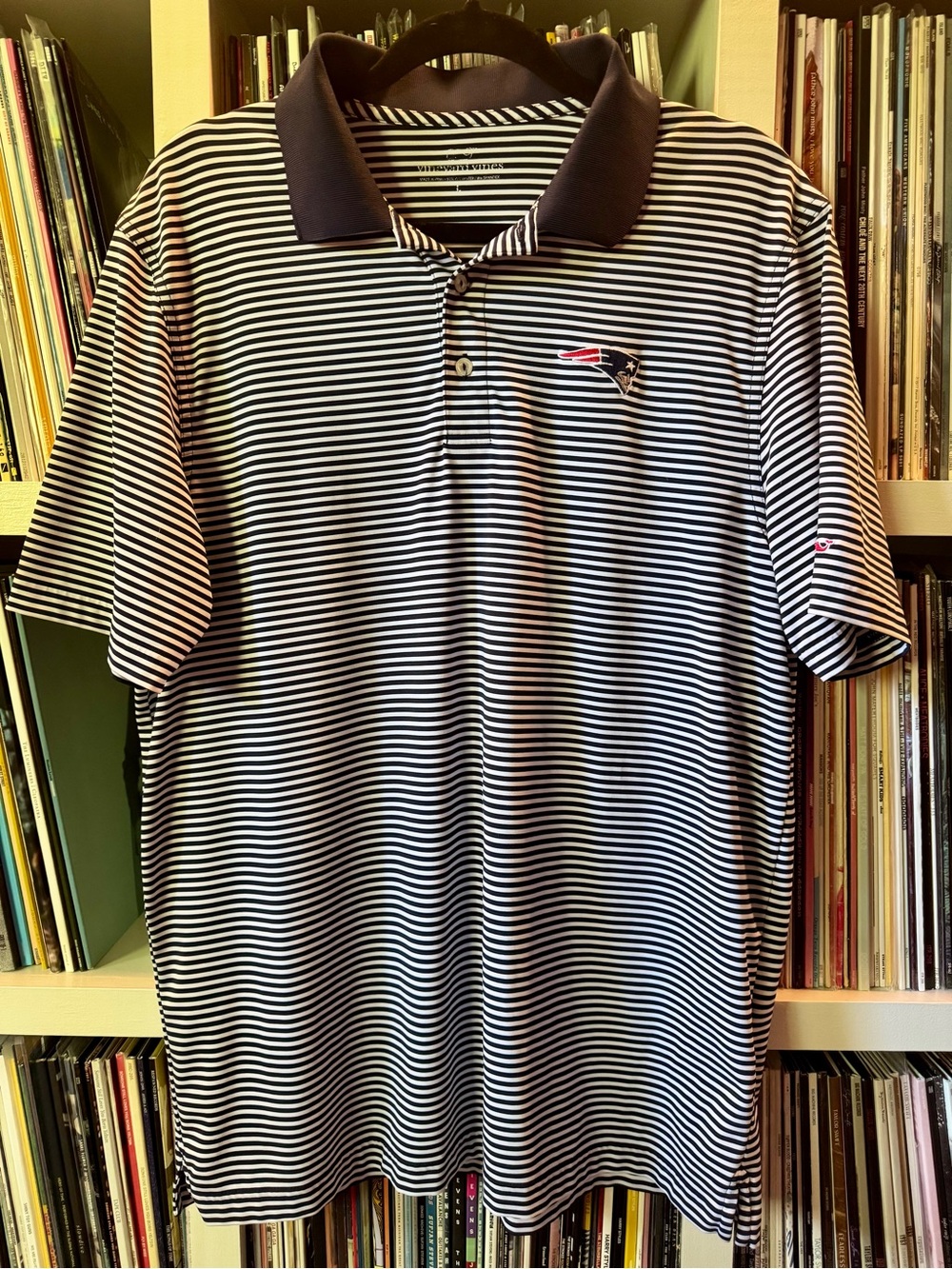 Vineyard Vines Navy New England Patriots Winstead Striped Polo